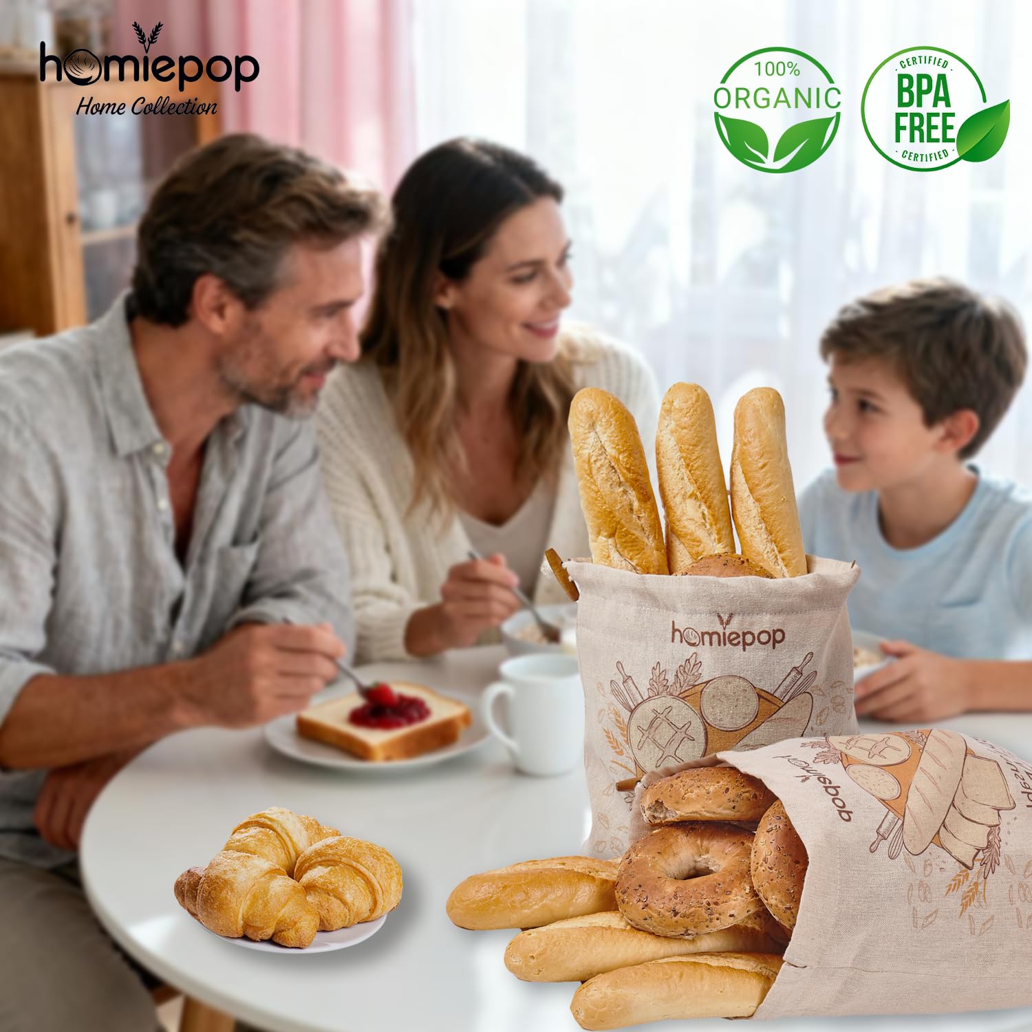 HomiePop bread bags in a machine-wash demonstration.