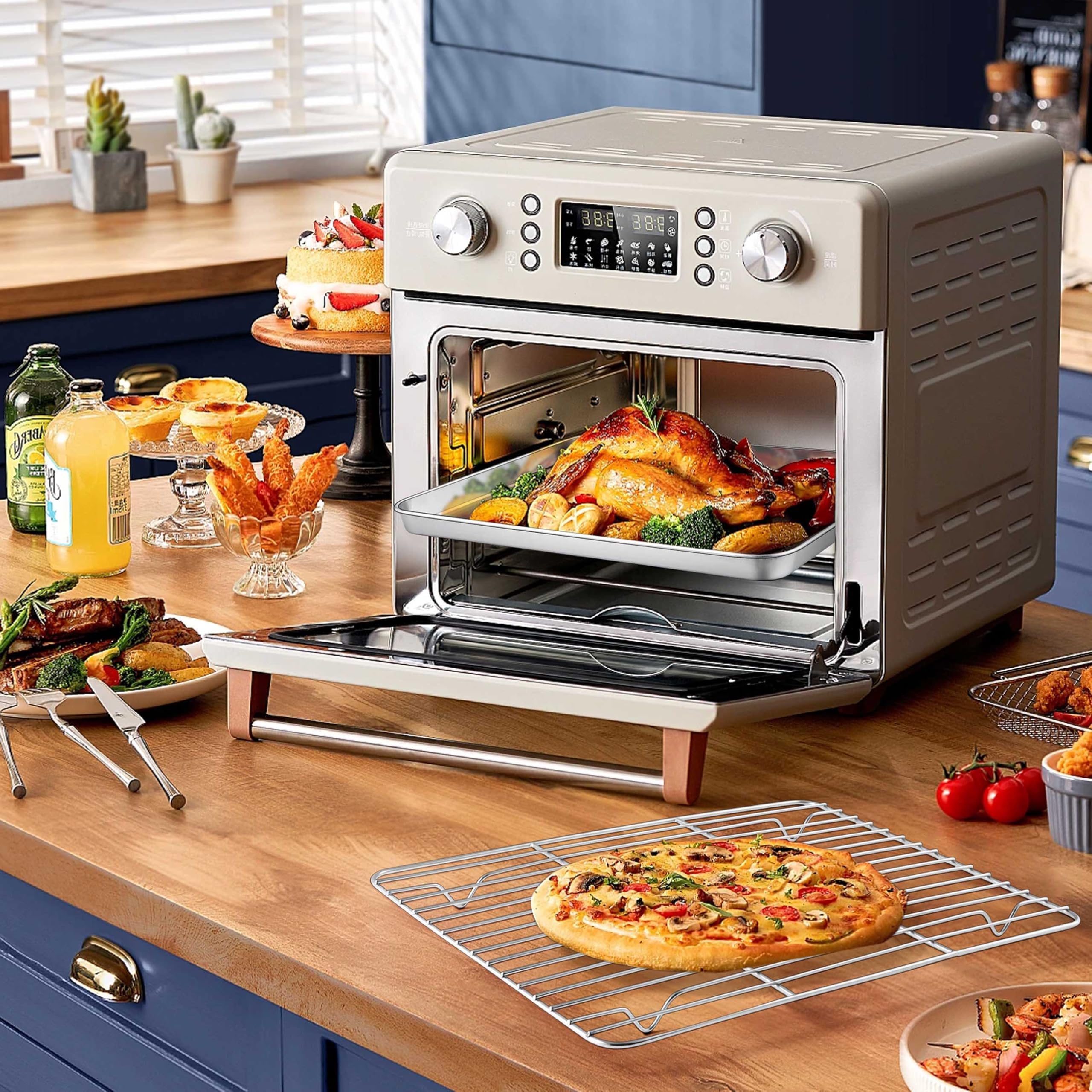 Homikit 1 inch deep baking pan holds more foods without overflow