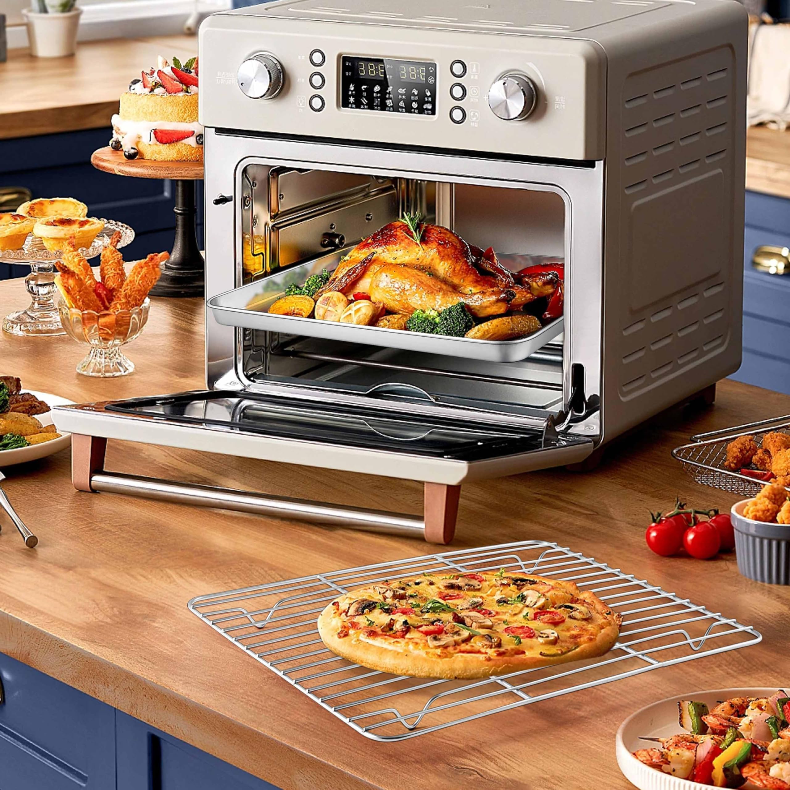 Homikit cookie sheet and rack pairing fits most ovens and air fryers