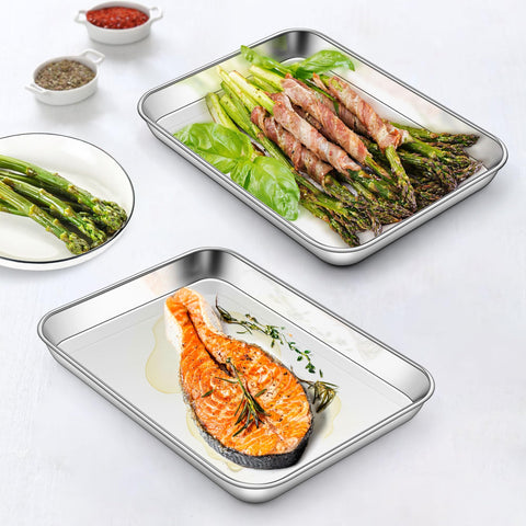 1-inch deep Homikit sheet pan containing sauces and juices without overflow.