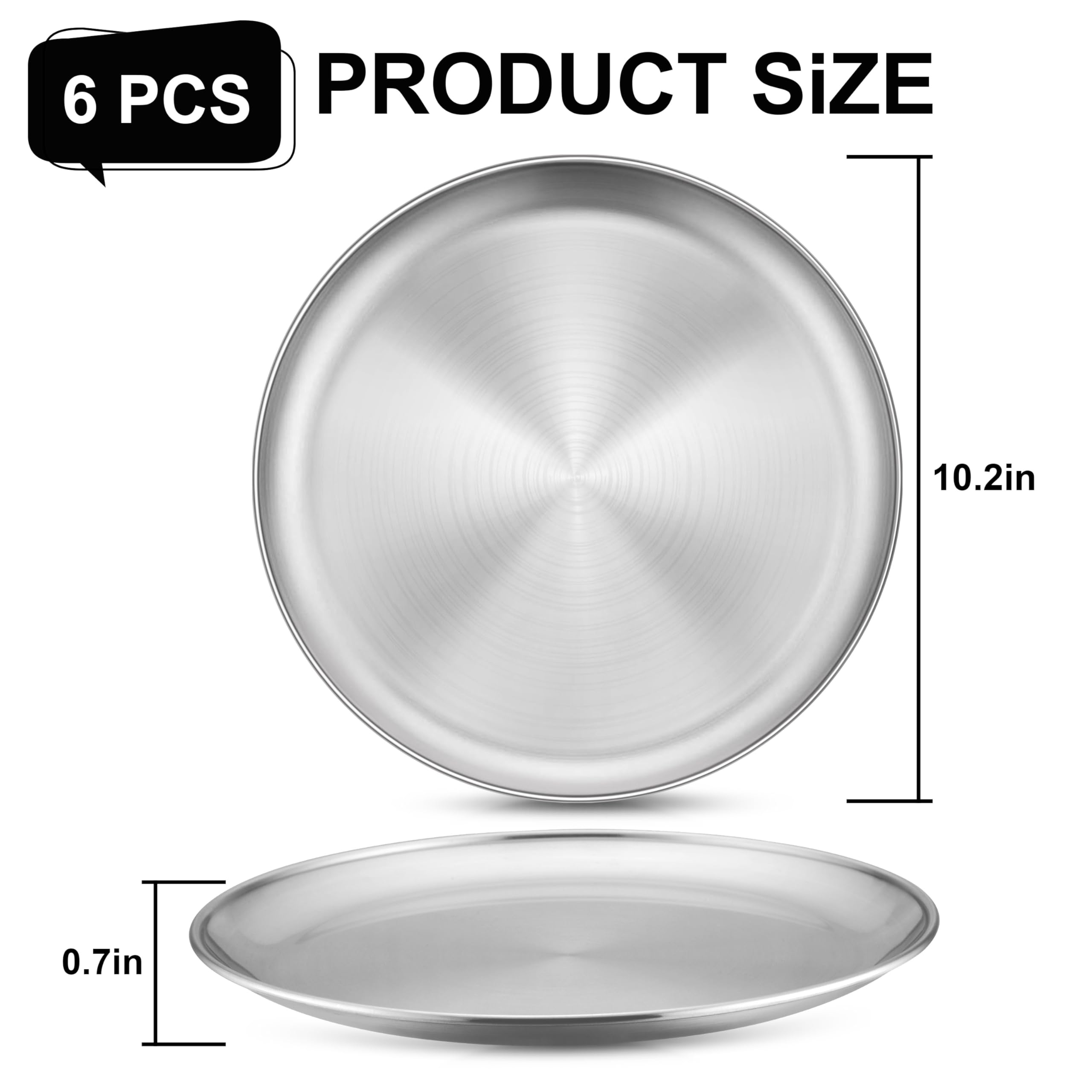 Homikit stainless steel plates, dishwasher safe for easy cleanup.