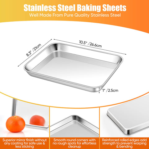 Homikit dual baking sheets with rolled rims for sturdy handling.