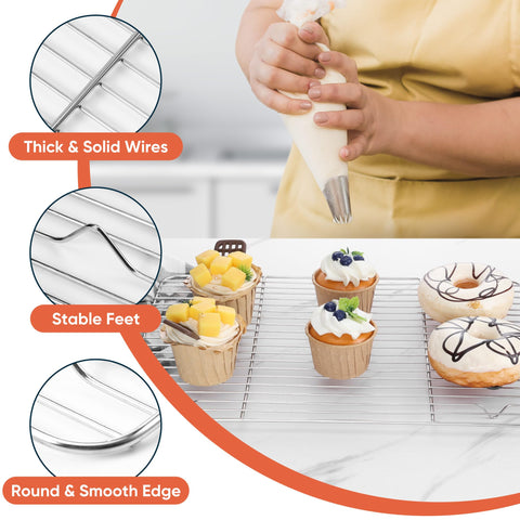 Homikit oven-safe wire rack up to 575 degrees Fahrenheit for roasting