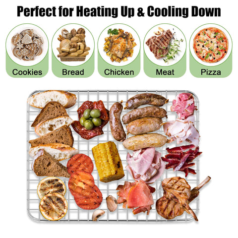 Homikit 12x9 rack fits quarter sheet pans for versatile use