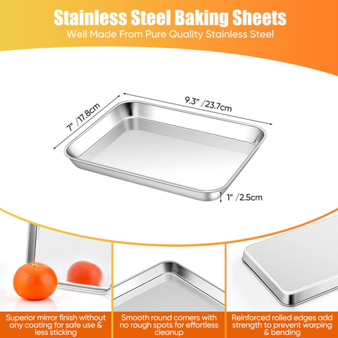 Homikit stainless steel cookie tray with a polished mirror finish.