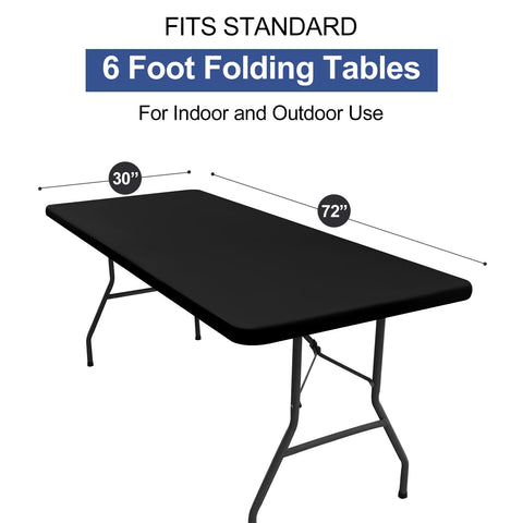 Homing 2Pack elastic-edge tablecloth stays flat for neat setups.