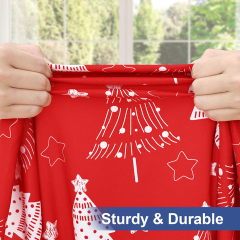 Homing round tablecloth features tear-proof durability for frequent use.