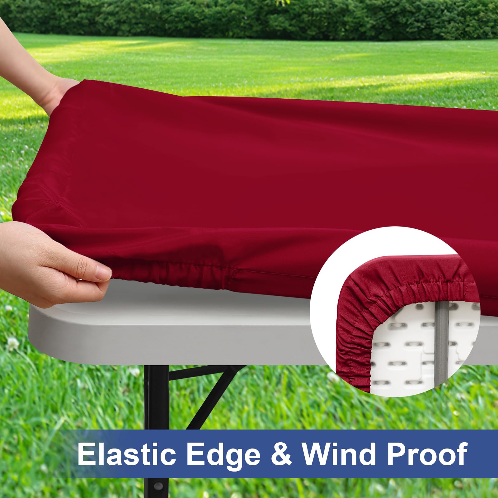 Homing tablecloth with water-repellent coating wipes clean after spills