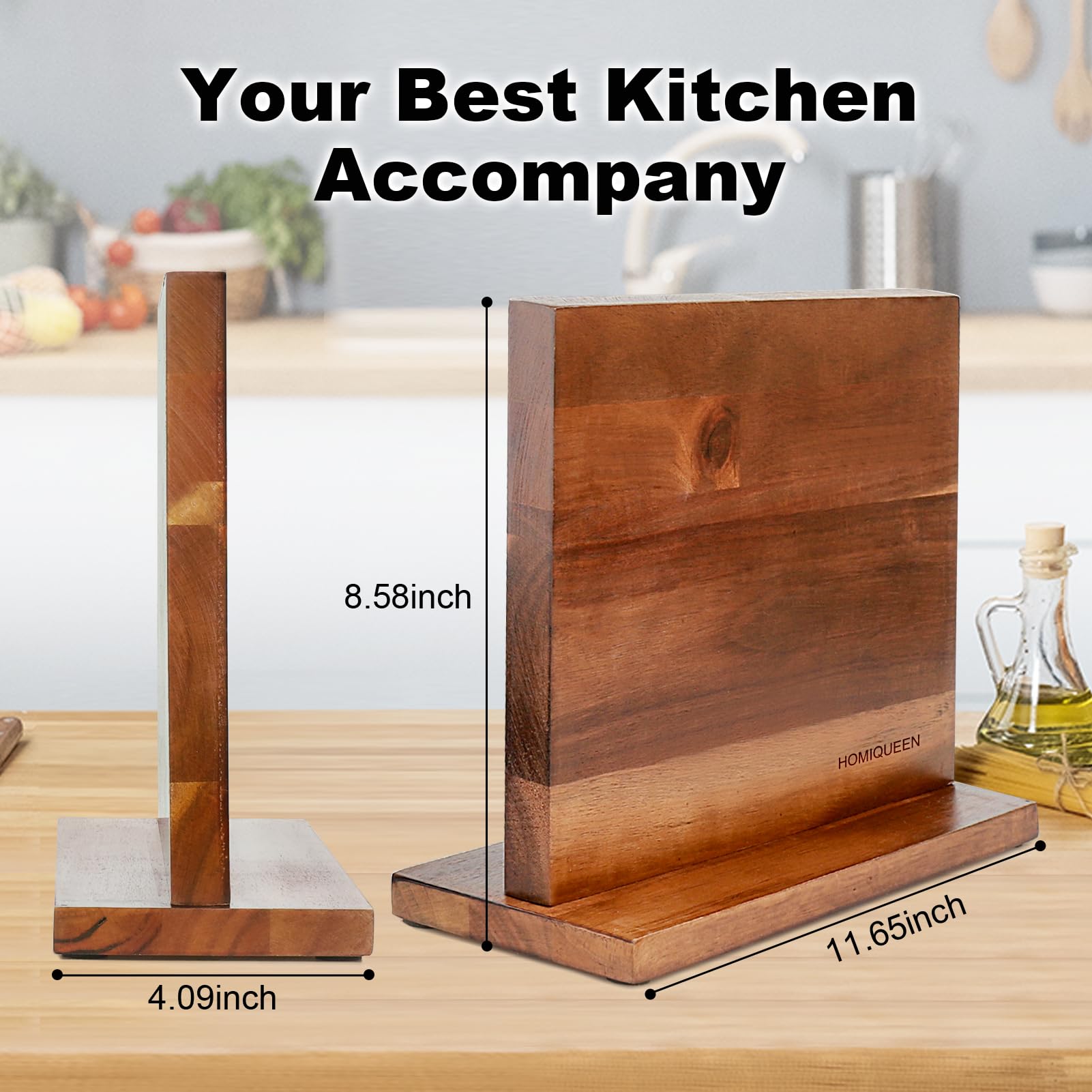 HOMIQUEEN gift-ready knife block offers practical organization for new cooks and hobbyists.