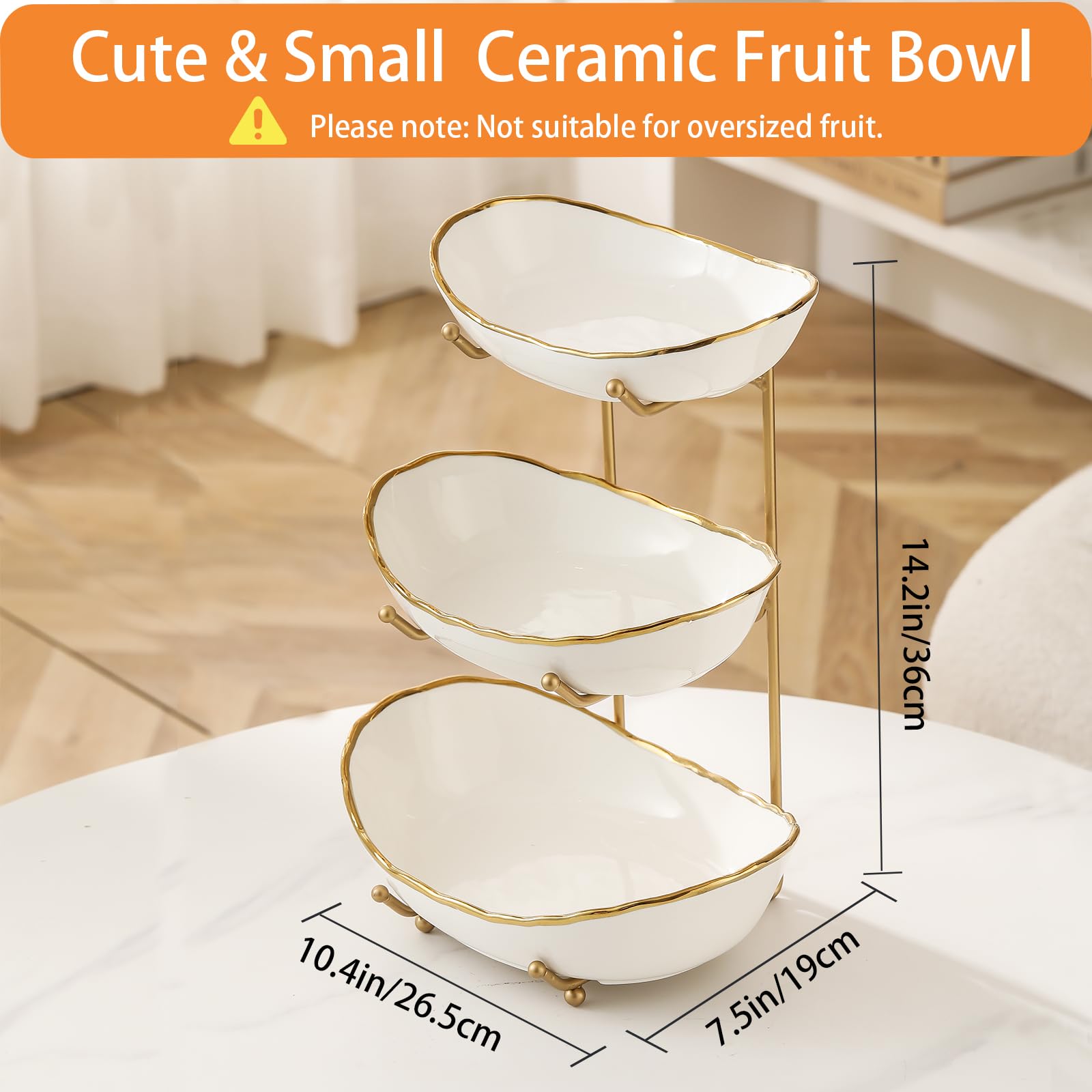HOMKULA fruit bowl on metal rack close-up showing stability