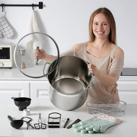HOMKULA complete canning tools set including funnel and lifters for safe prep