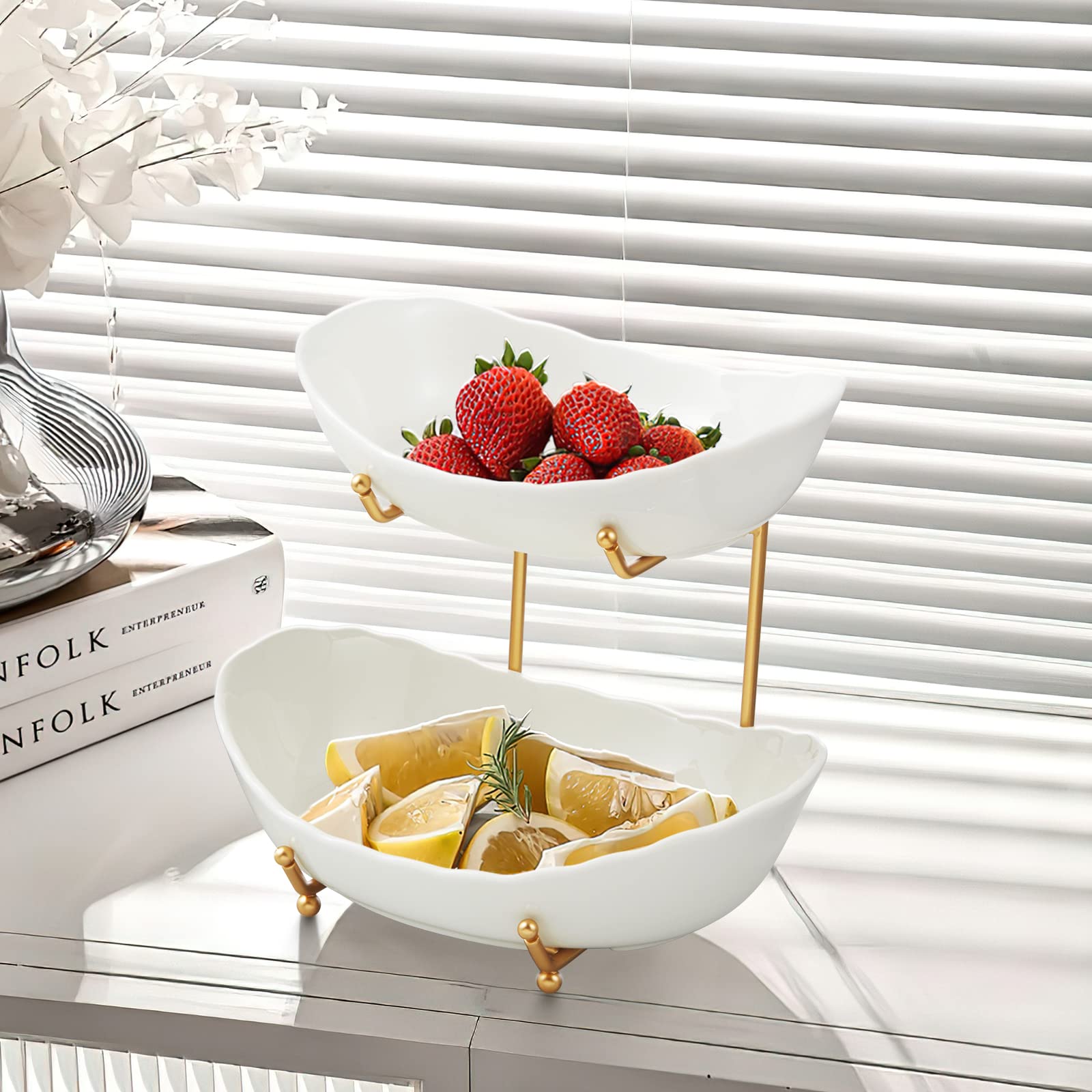 HOMKULA elegant party centerpiece doubles as a dessert and snack display.