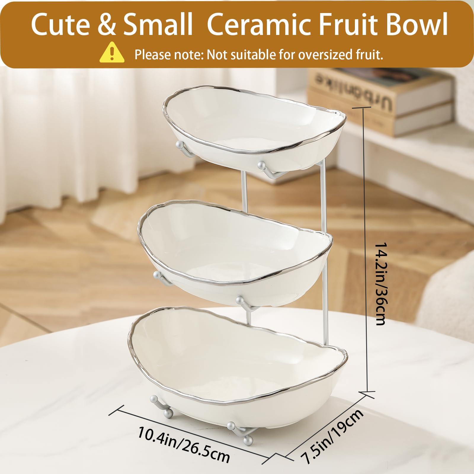 HOMKULA large, medium, and small porcelain bowls ready for fruit or snacks.