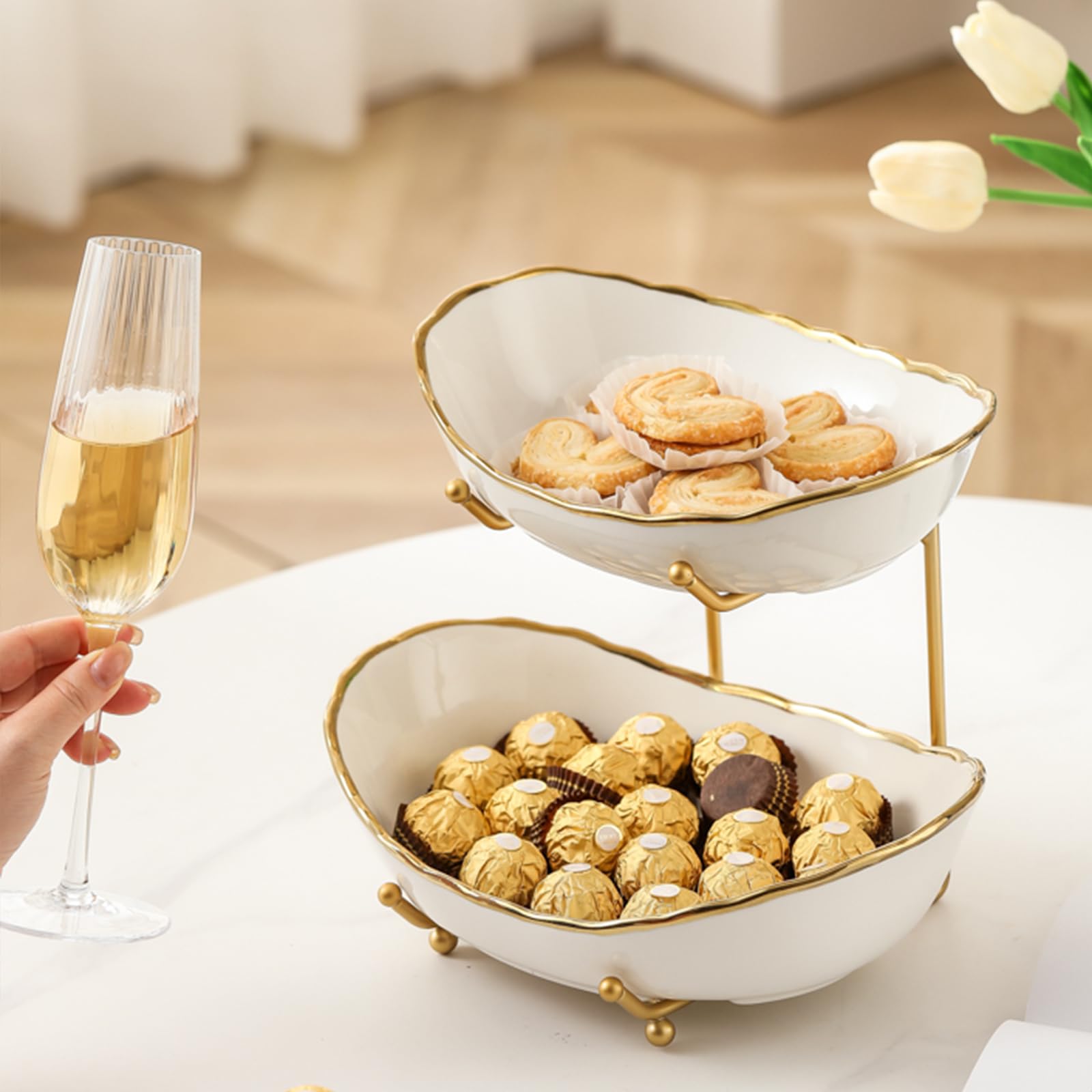 HOMKULA tiered fruit holder is dishwasher-safe and easy to clean.