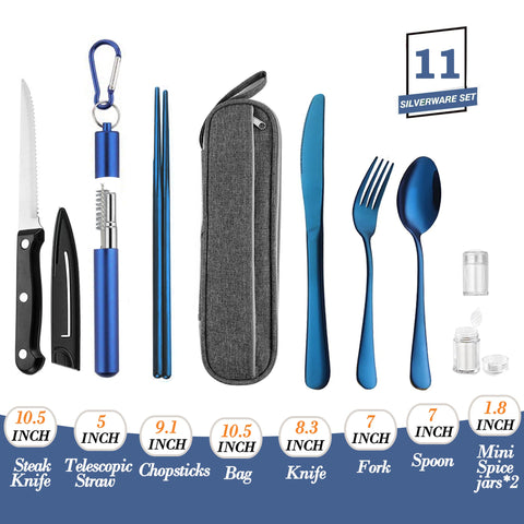 Hommaly stainless steel cutlery set is durable and rust-resistant for travel