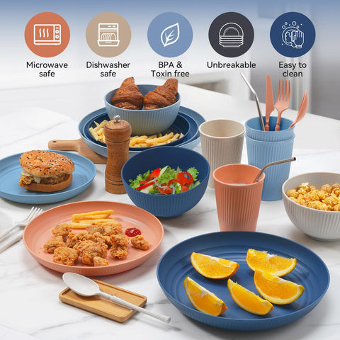 Hommaly stackable design highlights space-saving, travel-ready dinnerware.