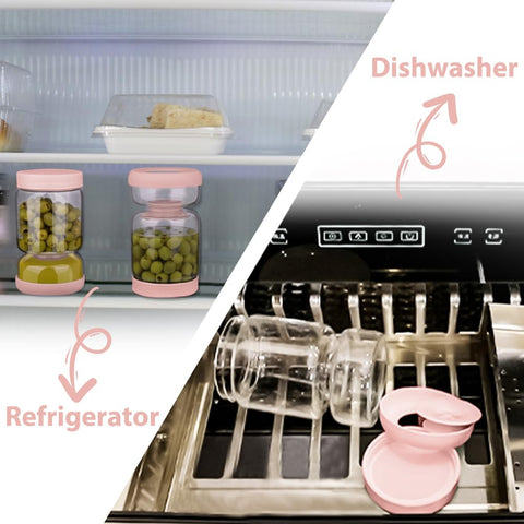 Homnoble durable borosilicate glass base handles fridge use