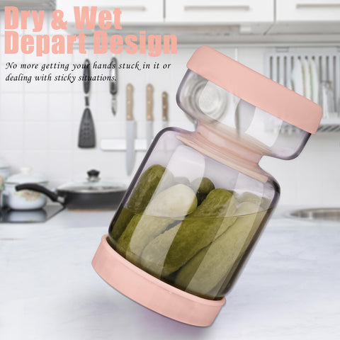Homnoble hourglass jar flip action in use aids quick draining