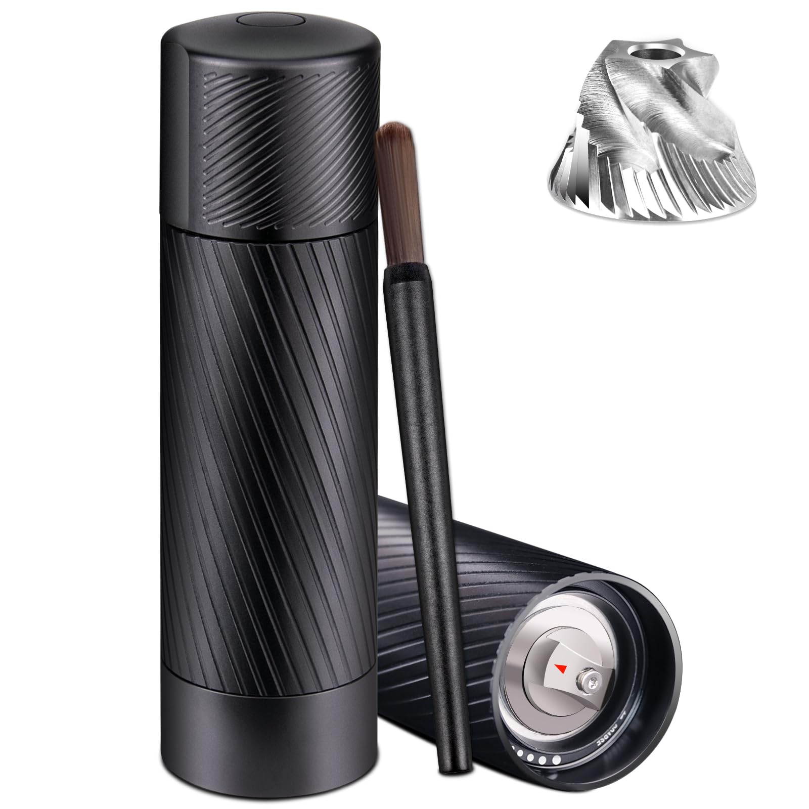 Homnoble pepper grinder body shows durable aluminum exterior for professional kitchens.