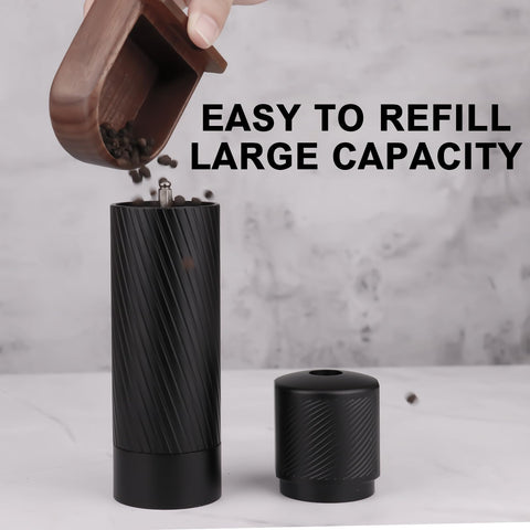 Homnoble pepper grinder bottom seal demonstrates freshness and dust-free storage.