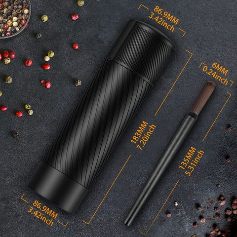 Homnoble pepper grinder refill jar illustrates easy filling process.