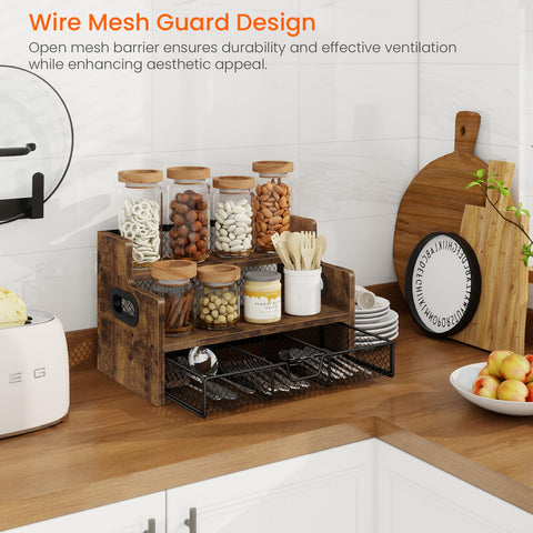 Homode 3-tier syrup rack side view saves counter space for drinks