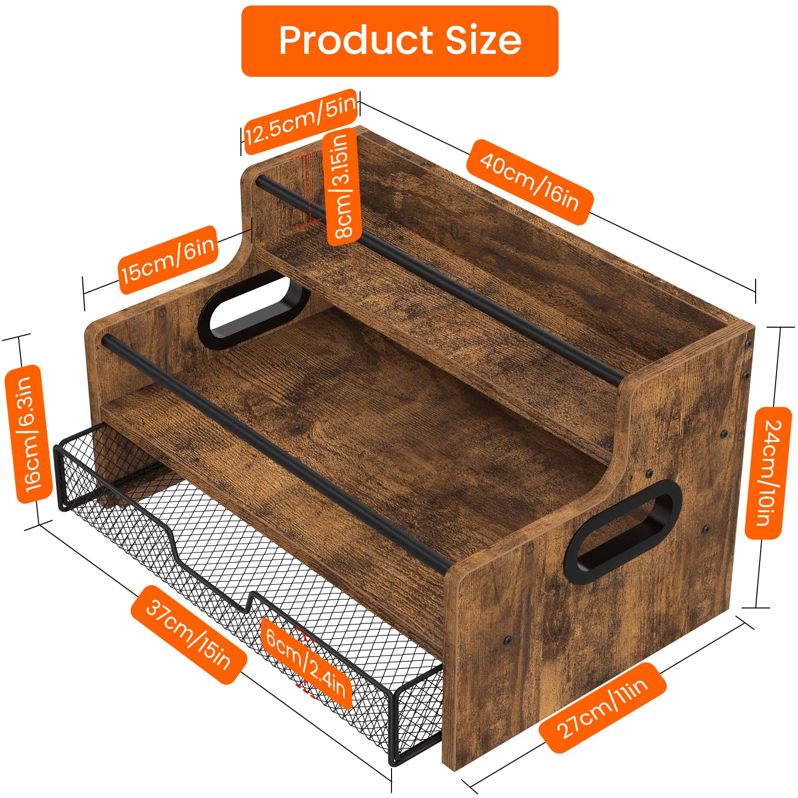 Homode 35-k cup drawer storage beneath shelves for capsules