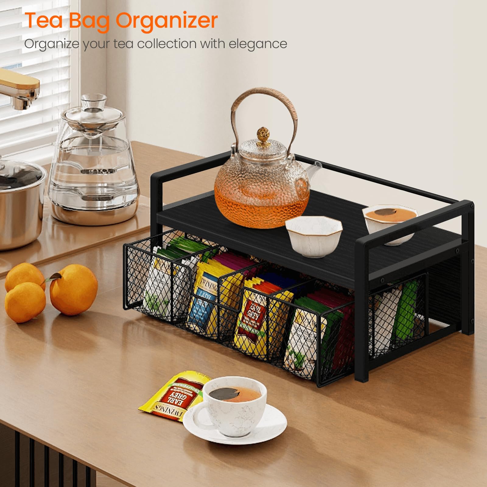 Homode eight-compartment tea caddy for organized tea collection