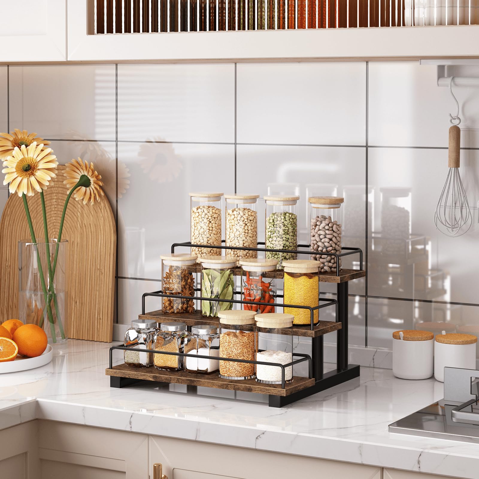 Homode retro bar shelf enhances home entertaining with vintage-inspired style