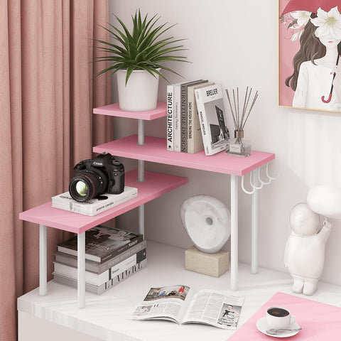 Homode makeup organizer on dresser keeps cosmetics neatly within reach.