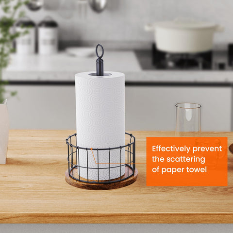 Homode paper towel holder top ring enables easy roll replacement.