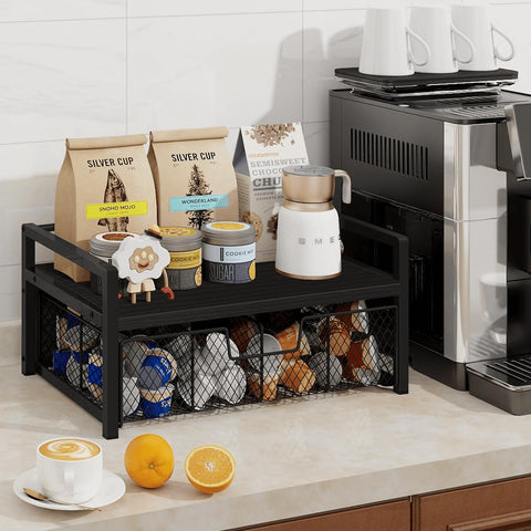 Homode tea drawer storage on counter maximizing space and reducing clutter