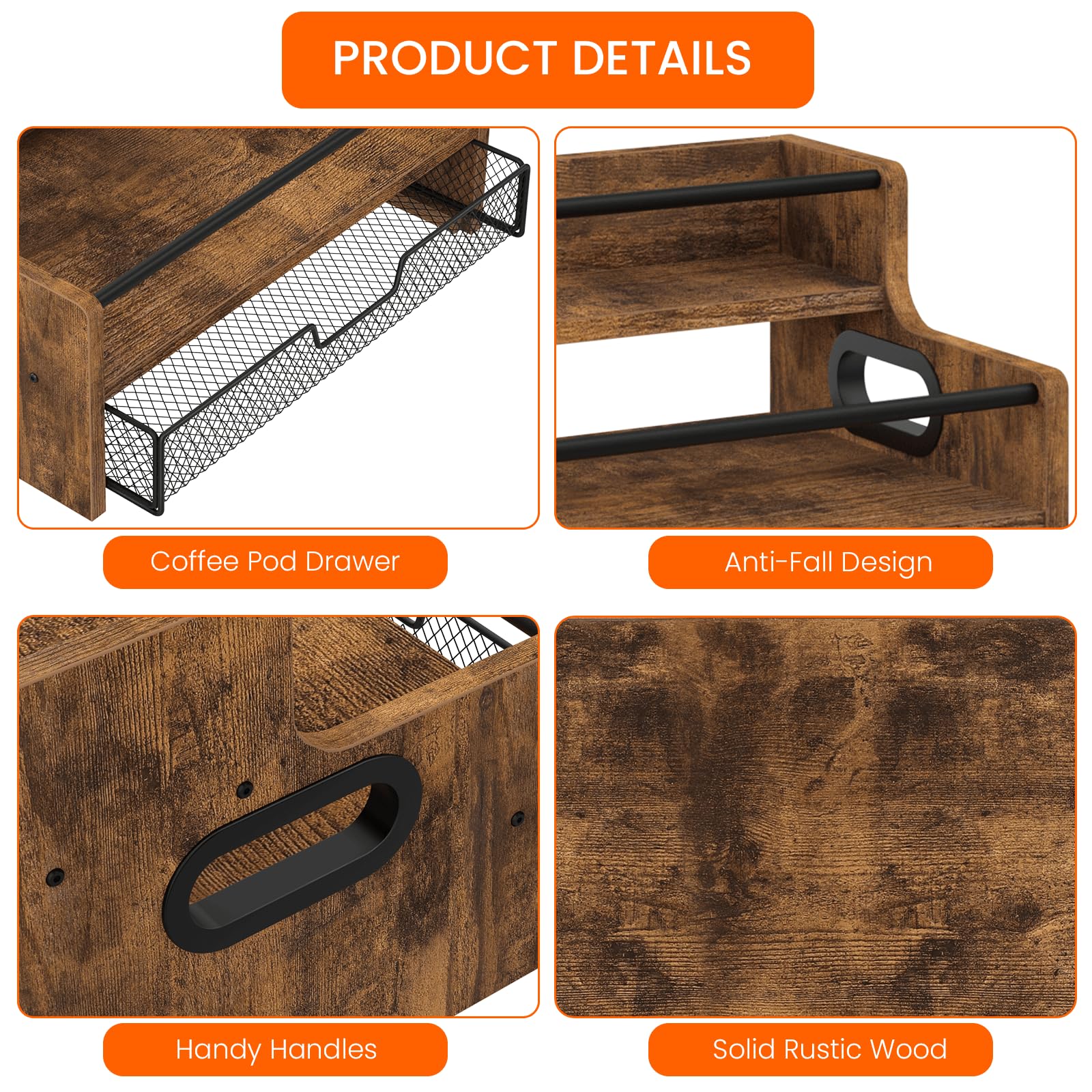 Homode protective guardrails prevent bottle tipping on the rack