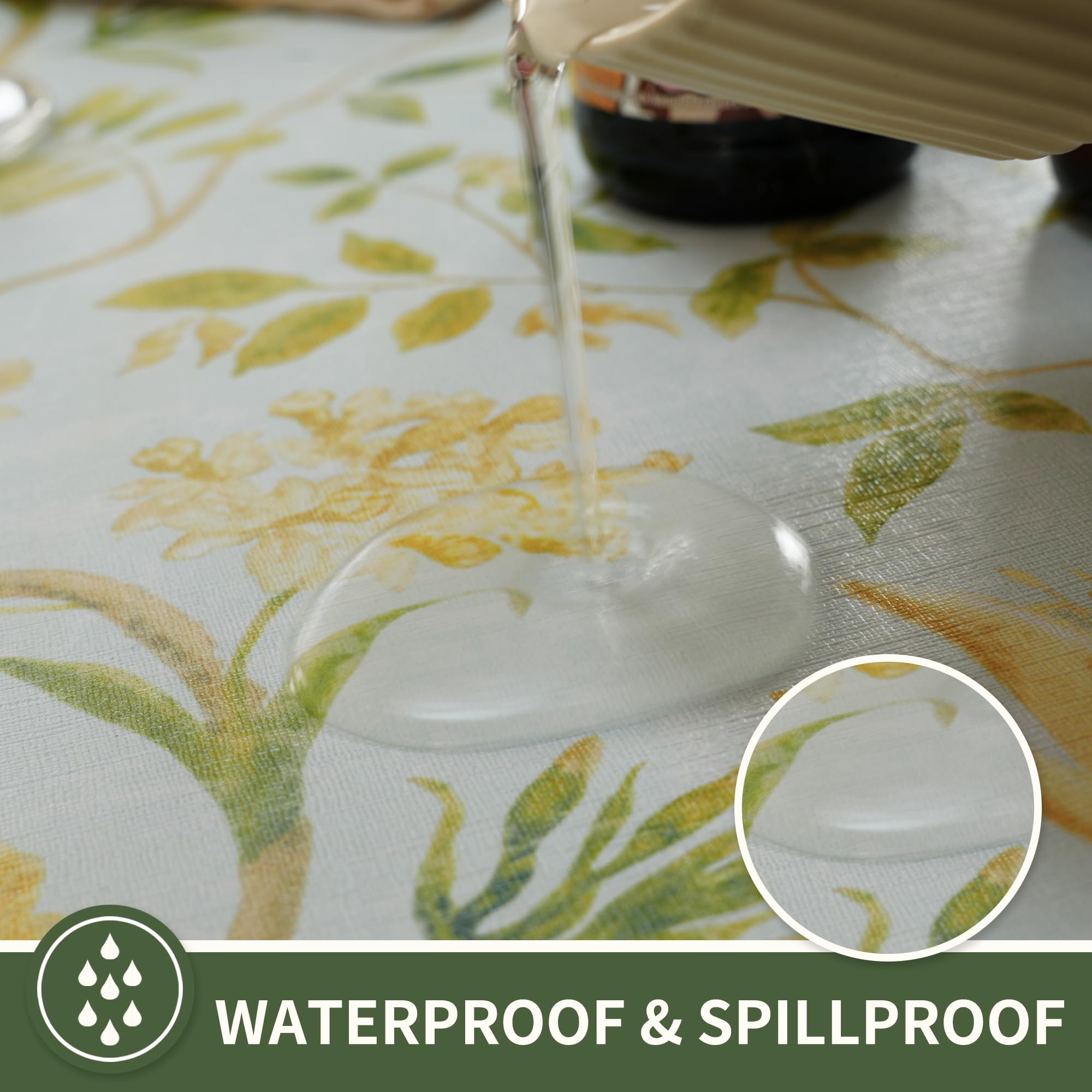 HOMOHEINI Leaves oil-proof tablecloth resists grease for family meals