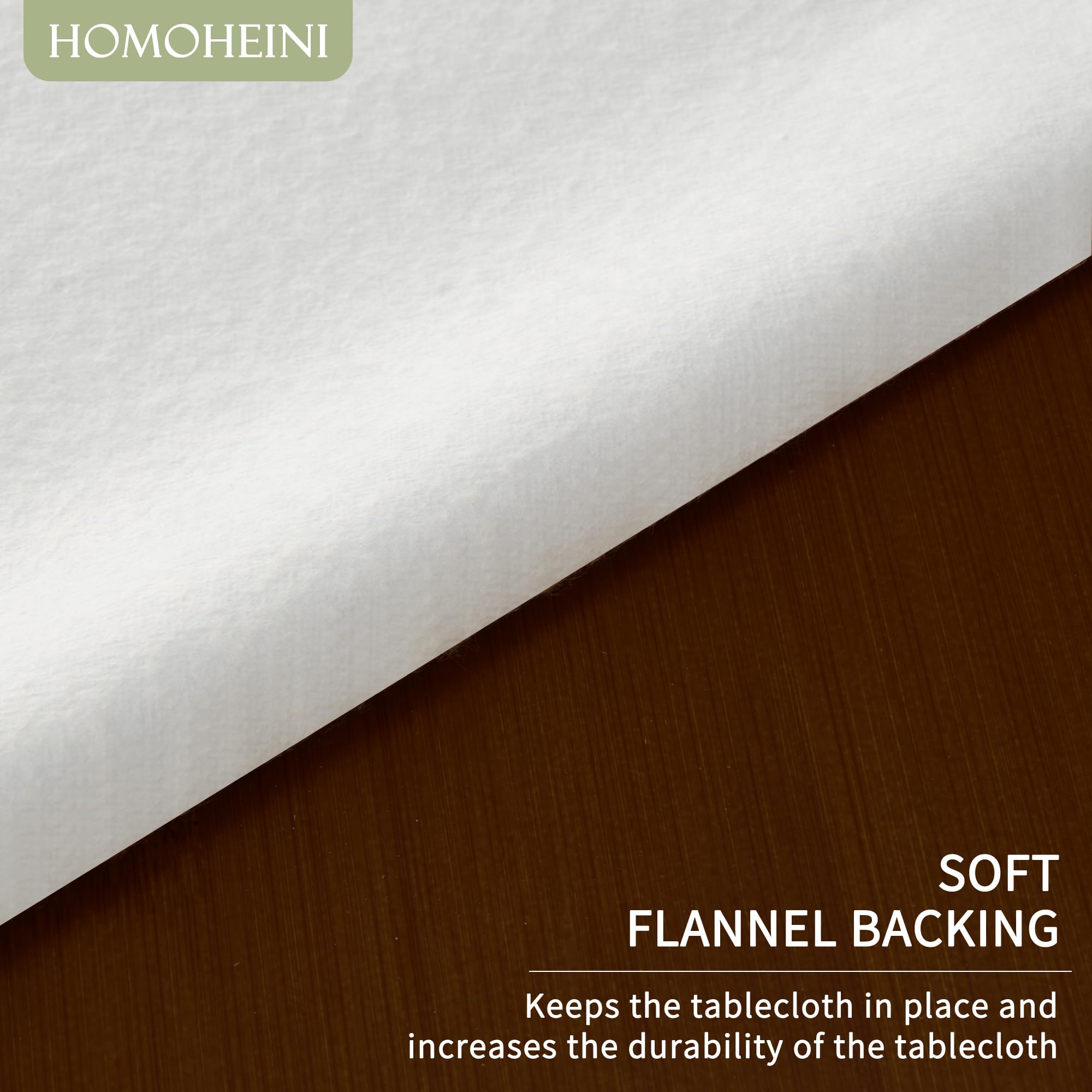 HOMOHEINI outdoor picnic setting with table cloth on picnic table.