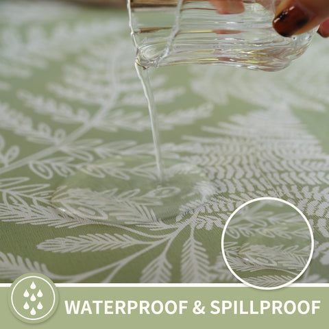 HOMOHEINI table cloth close-up of waterproof material highlighting spill resistance.