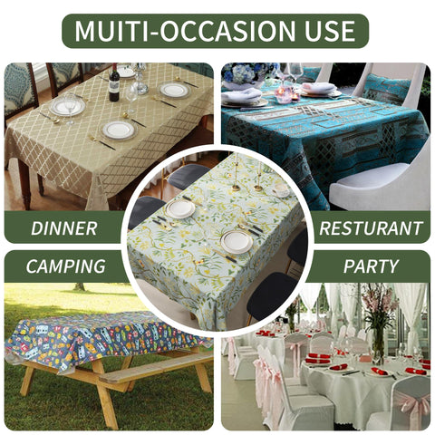 HOMOHEINI Leaves wipe-clean tablecloth for quick outdoor cleanup