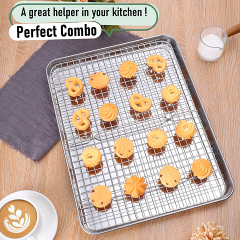 Homokit 1-inch deep sides keep juices contained during cooking.
