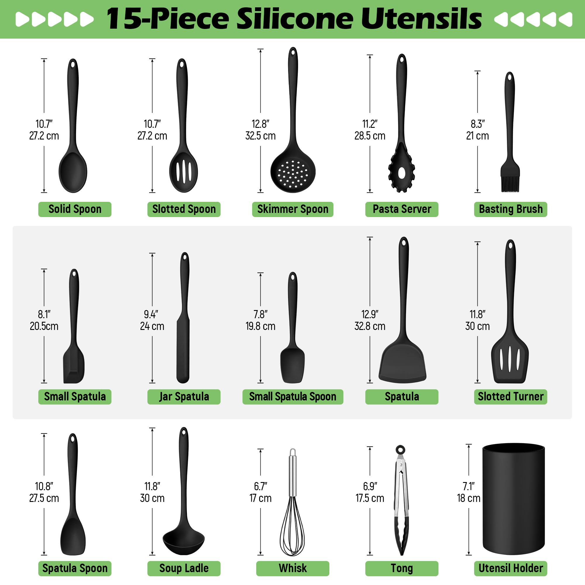 Homokit silicone slotted spoon for draining and serving without scratching.
