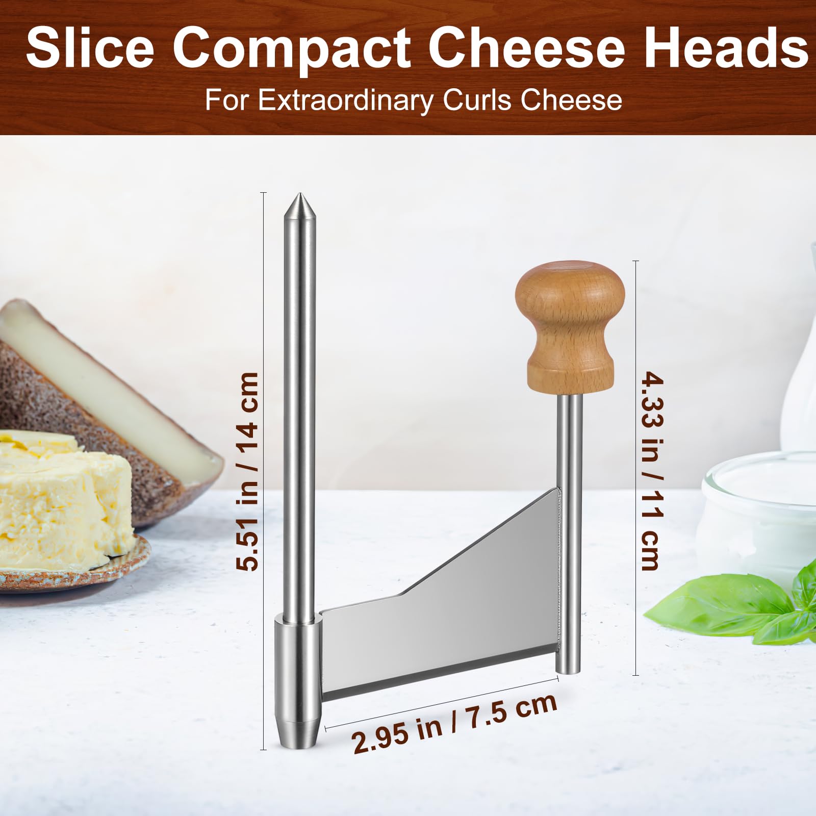 Homoyoyo cheese curler stainless steel blade for precise shavings.