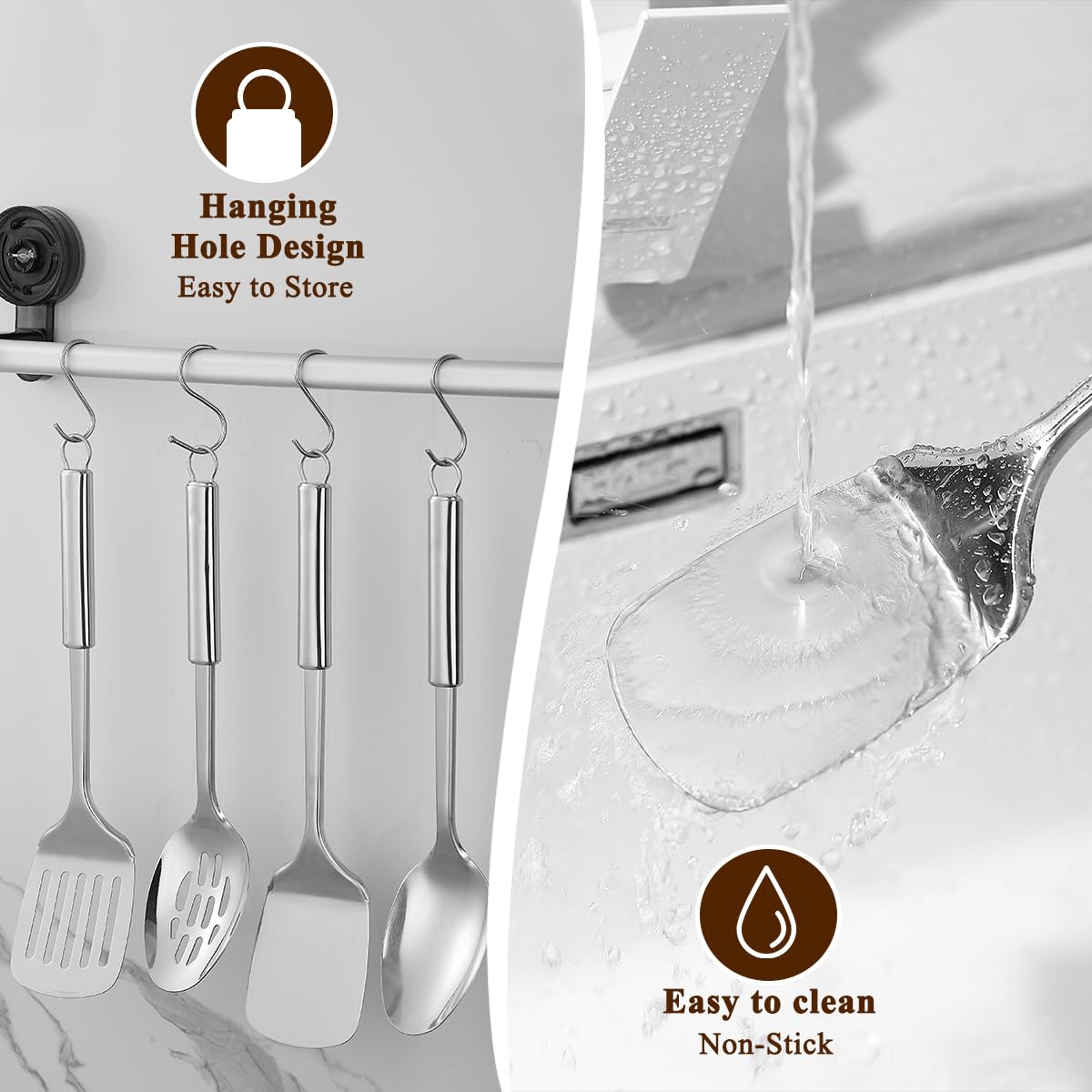 Homquen ergonomic handle provides comfortable control during cooking