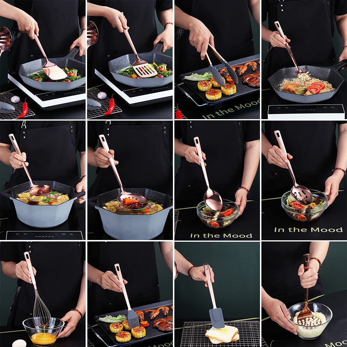 HOMQUEN non-stick-friendly tools protect cookware and prevent scratching.