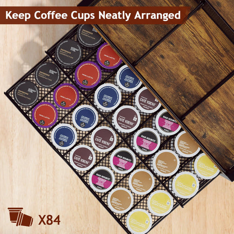 Homsorout coffee bar organizer with adjustable dividers for customization