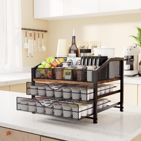 Homsorout coffee bar organizer with anti-slip feet for stable use