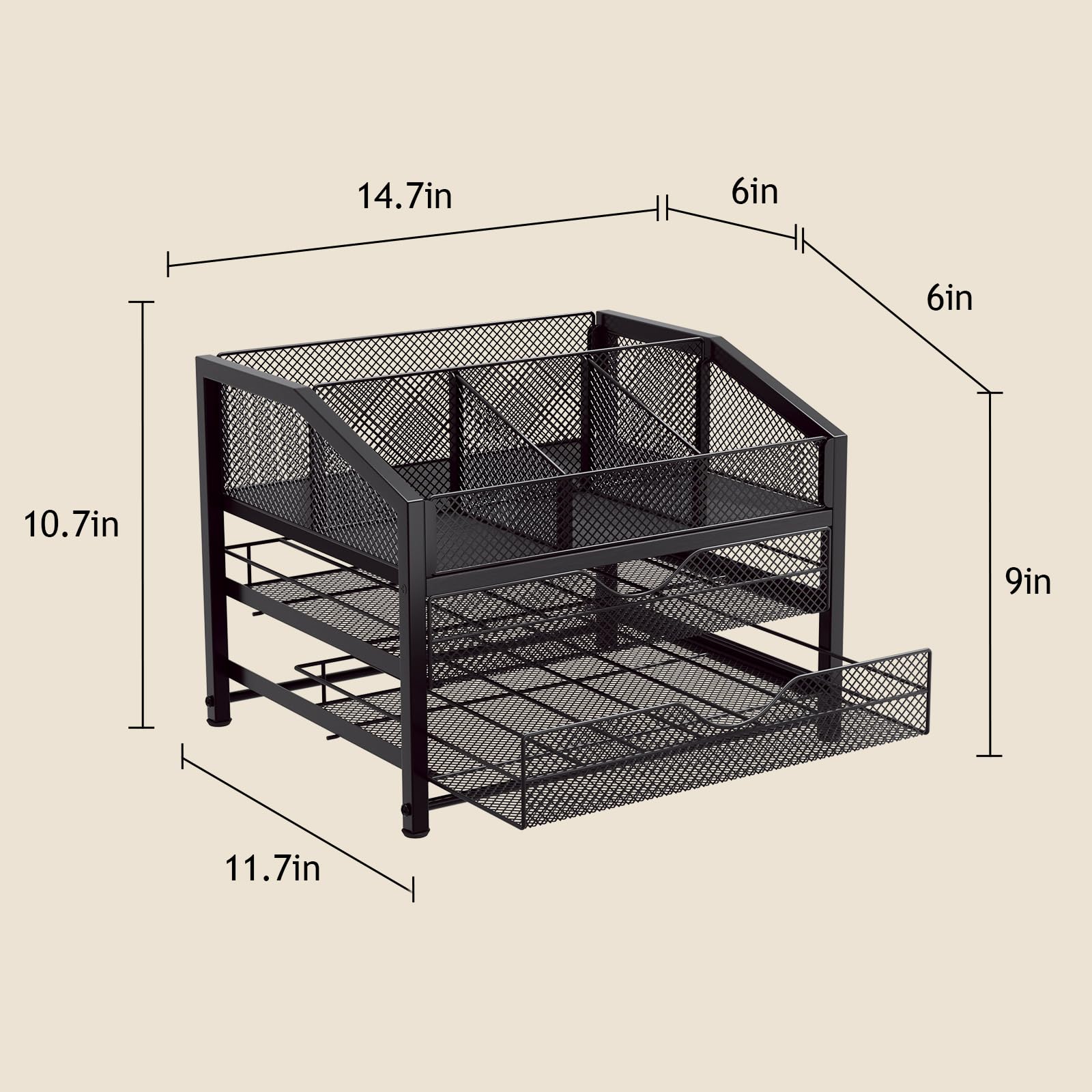 Homsorout Coffee Bar Organizer K-Cup holders keep pods organized for easy brewing.
