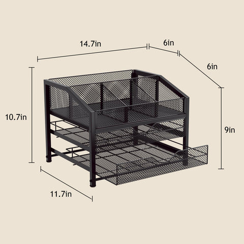 Homsorout Coffee Bar Organizer K-Cup holders keep pods organized for easy brewing.