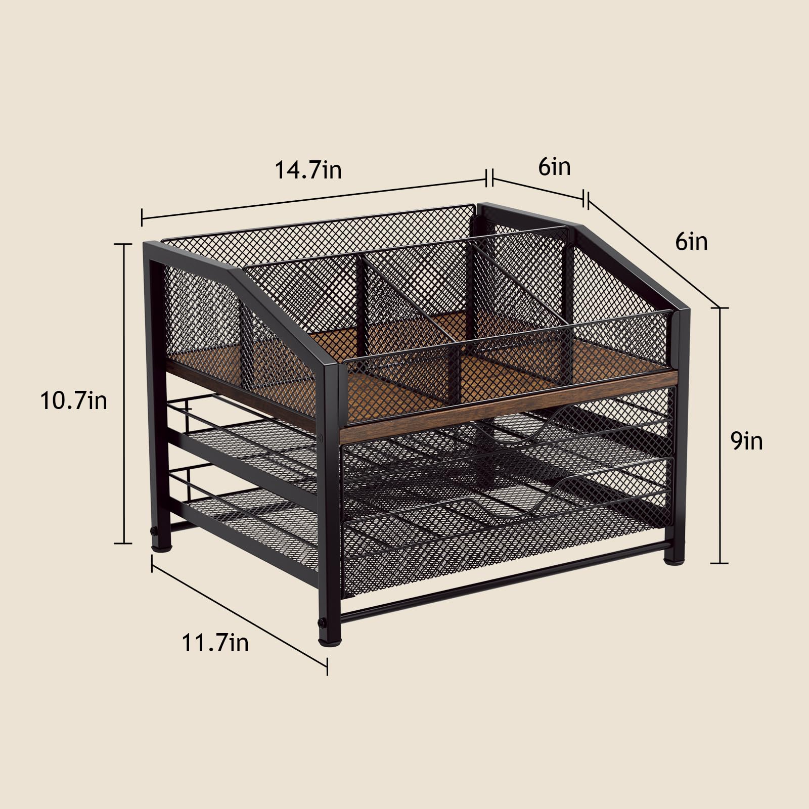 Homsorout coffee bar organizer showcasing K‑Cup pods neatly arranged