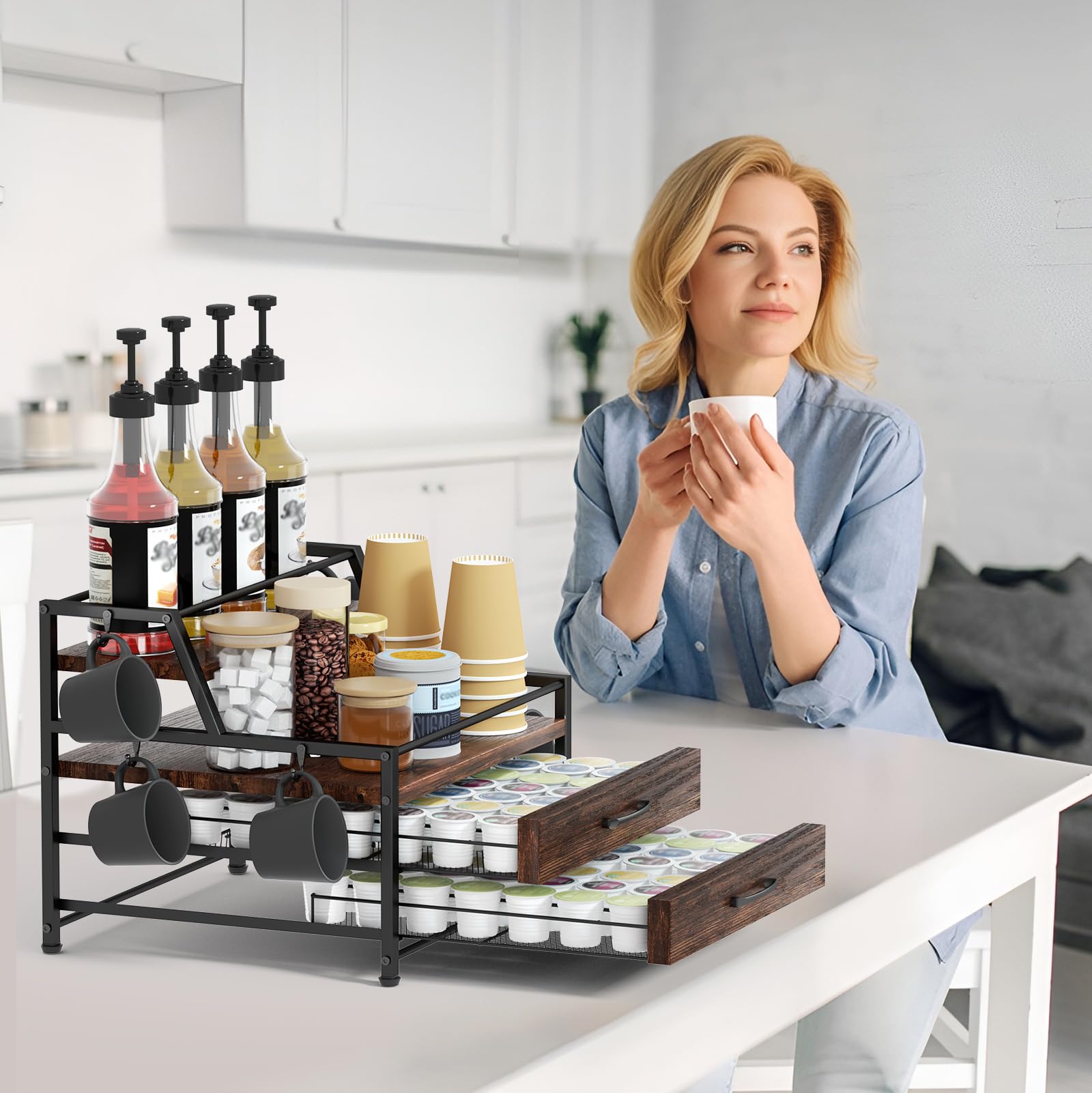 Homsorout versatile organizer adaptable for wine, oils, or spices