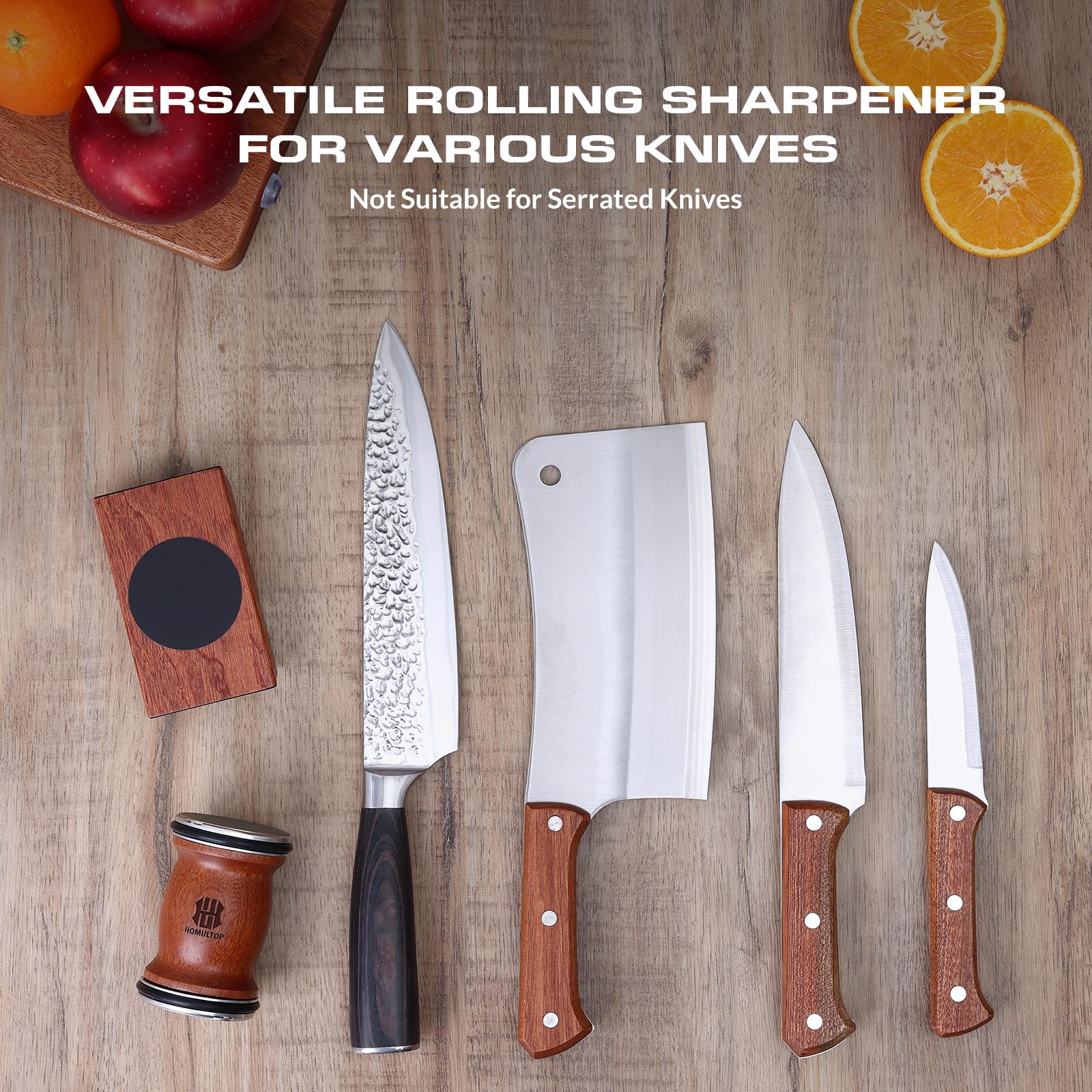 Homultop sharpener construction emphasizing sturdy, long-lasting build