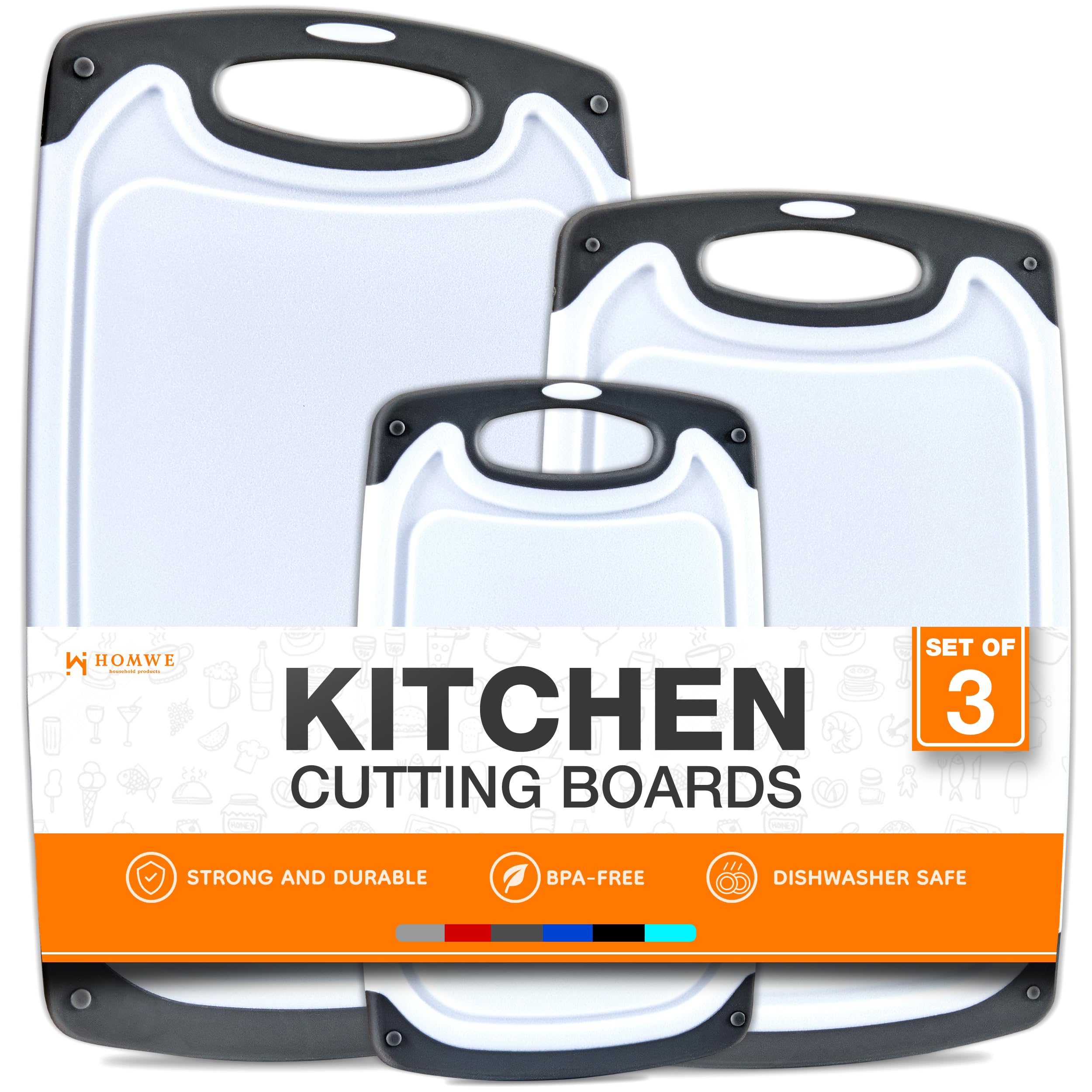 HOMWE large gray cutting board top view for stable, versatile prep
